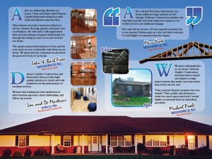Delarm's Quality Construction Brochure Inside